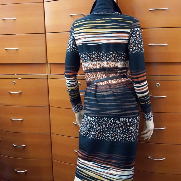 EUROPEAN OFFICE BELTED DRESS LAPEL COLLAR - Picture 8 of 8